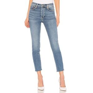 Redone x Revolve | High Rise Ankle Crop Jeans In Light 22 Wash Women's Size 25